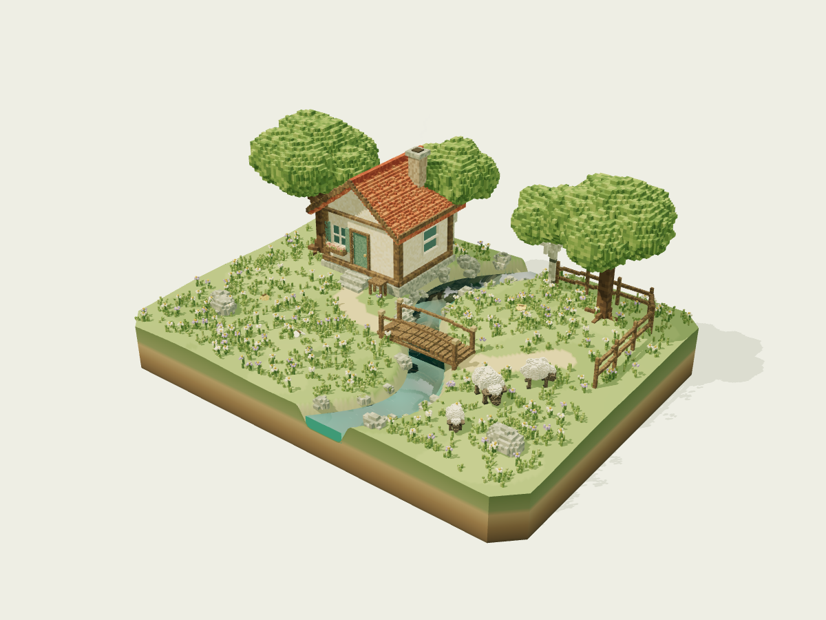 せせらぎの牧草地
